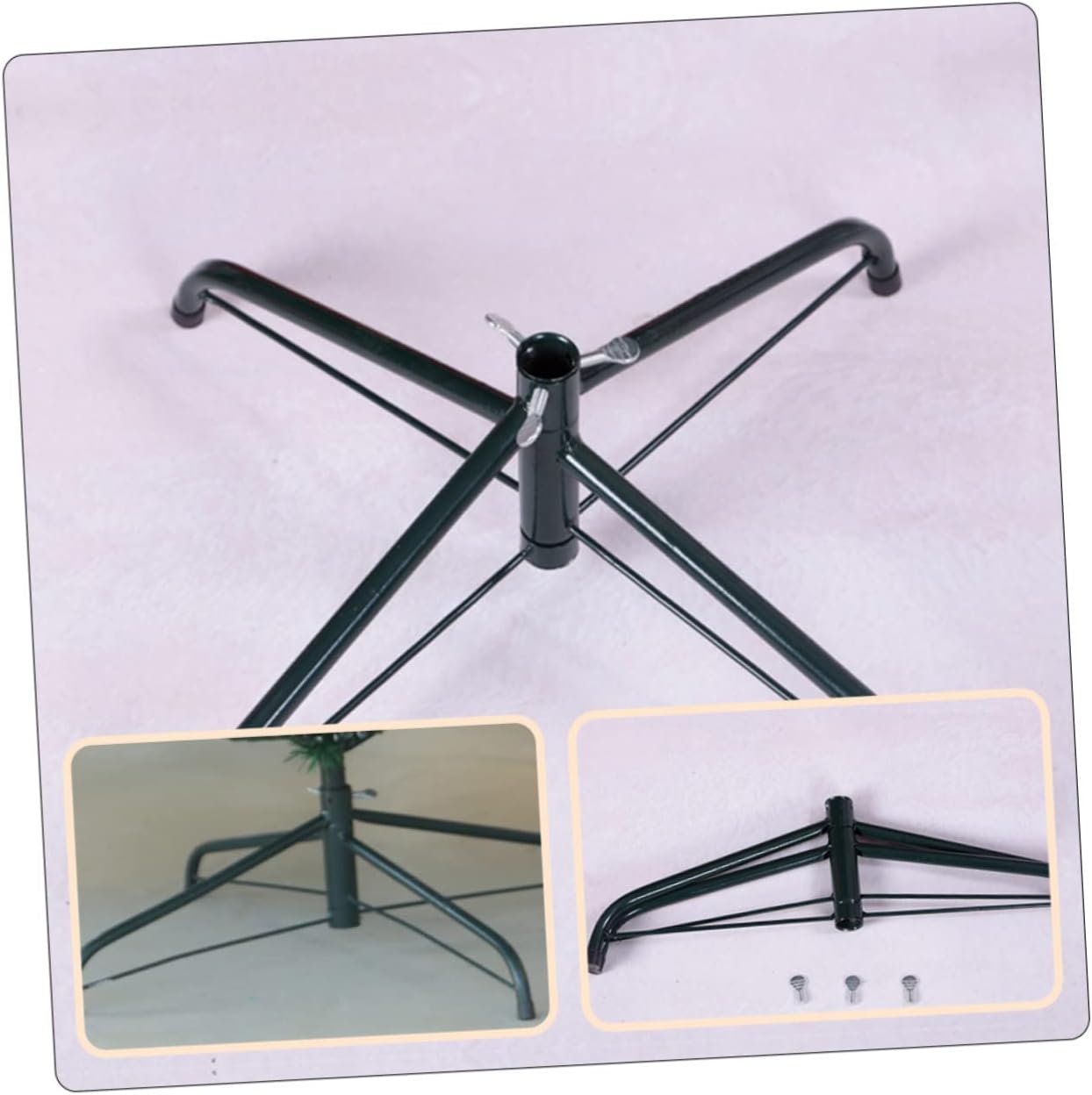 2pcs Metal Christmas Tree Holders Quadripod Design Support Iron Brackets for Holiday Decor
