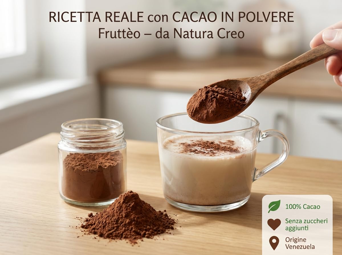 Cacao Amaro in Polvere 1 Kg – Criollo del Venezuela – 100% Puro Senza Zucchero – Gusto Intenso e Corposo – Alcalinizzato – Ideale per Dolci e Cioccolata Calda