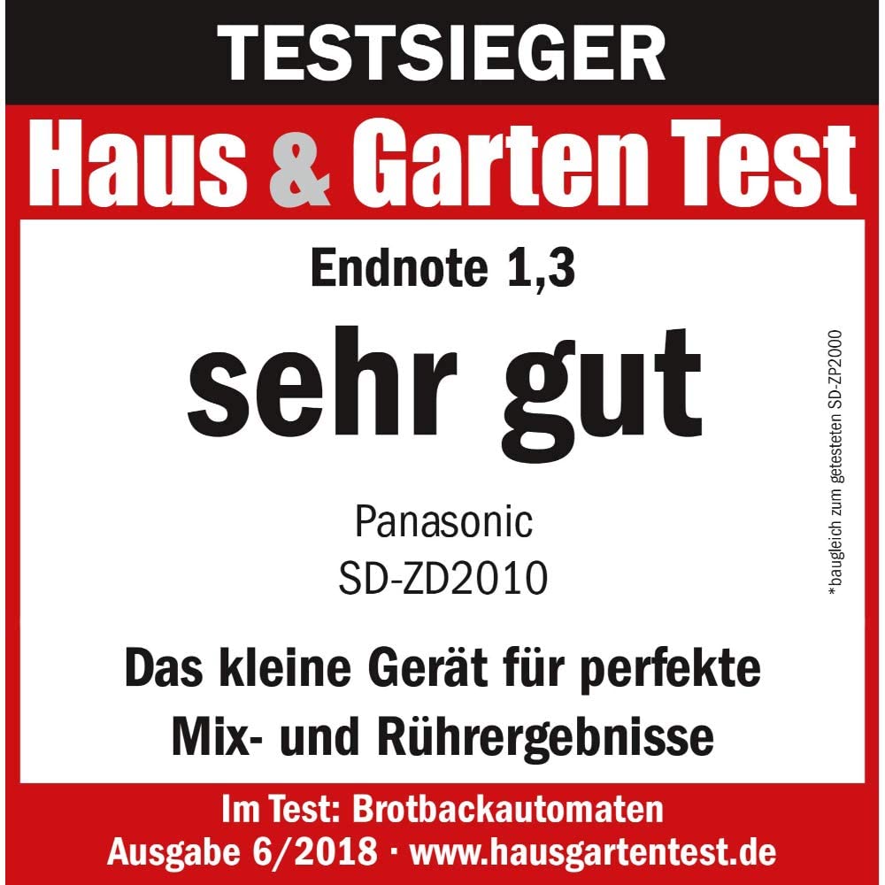Panasonic Croustina Brotbackautomat SD-ZD2010 für Krustenbrot (18 Programme, Brotmaschine, glutenfrei, knuspriges Brot, Vollkorn-Krustenbrot), schwarz