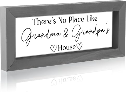 Yousoontic Grandparent Gift Grandpa House Sign, Gray, 11.8 Inch