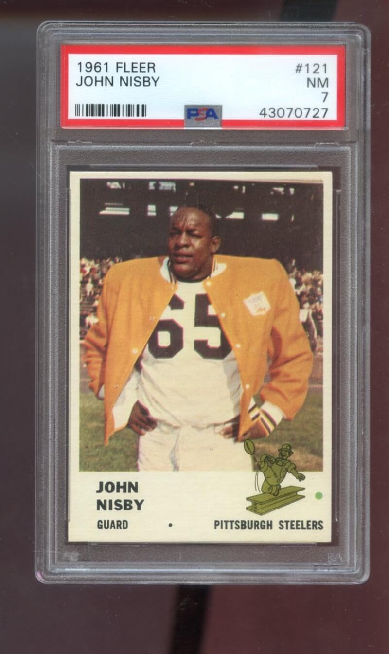 1961 Fleer #121 John Nisby PSA 7 Graded Football Card Pittsburgh Steelers