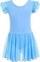 Vista 2 de HiDance Leotardos de ballet para niñas, vestido de baile de bailarina, leotardos de ballet con falda