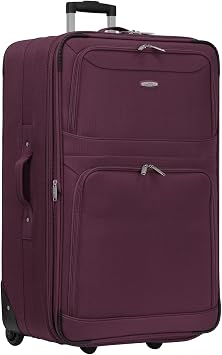 ARIANA  Extra Large Suitcase Lightweight Luggage Trolley Expandable Travel Bag - RT42 Burgundy, 32" XLarge