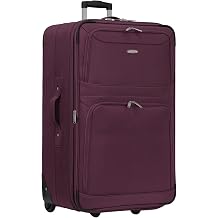 ARIANA  Extra Large Suitcase Lightweight Luggage Trolley Expandable Travel Bag - RT42 Burgundy, 32" XLarge