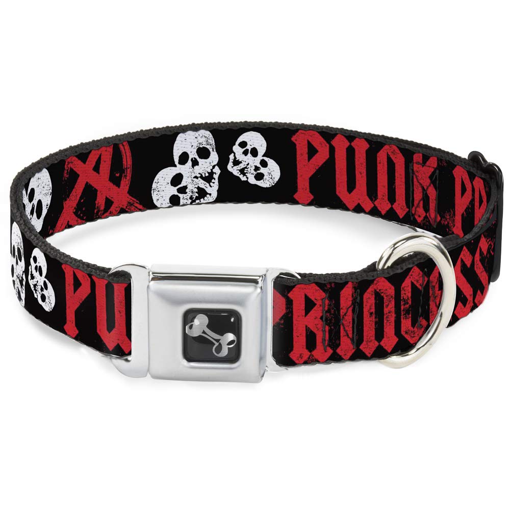 Collier chien noir rouge blanc Buckle Down punk princesse