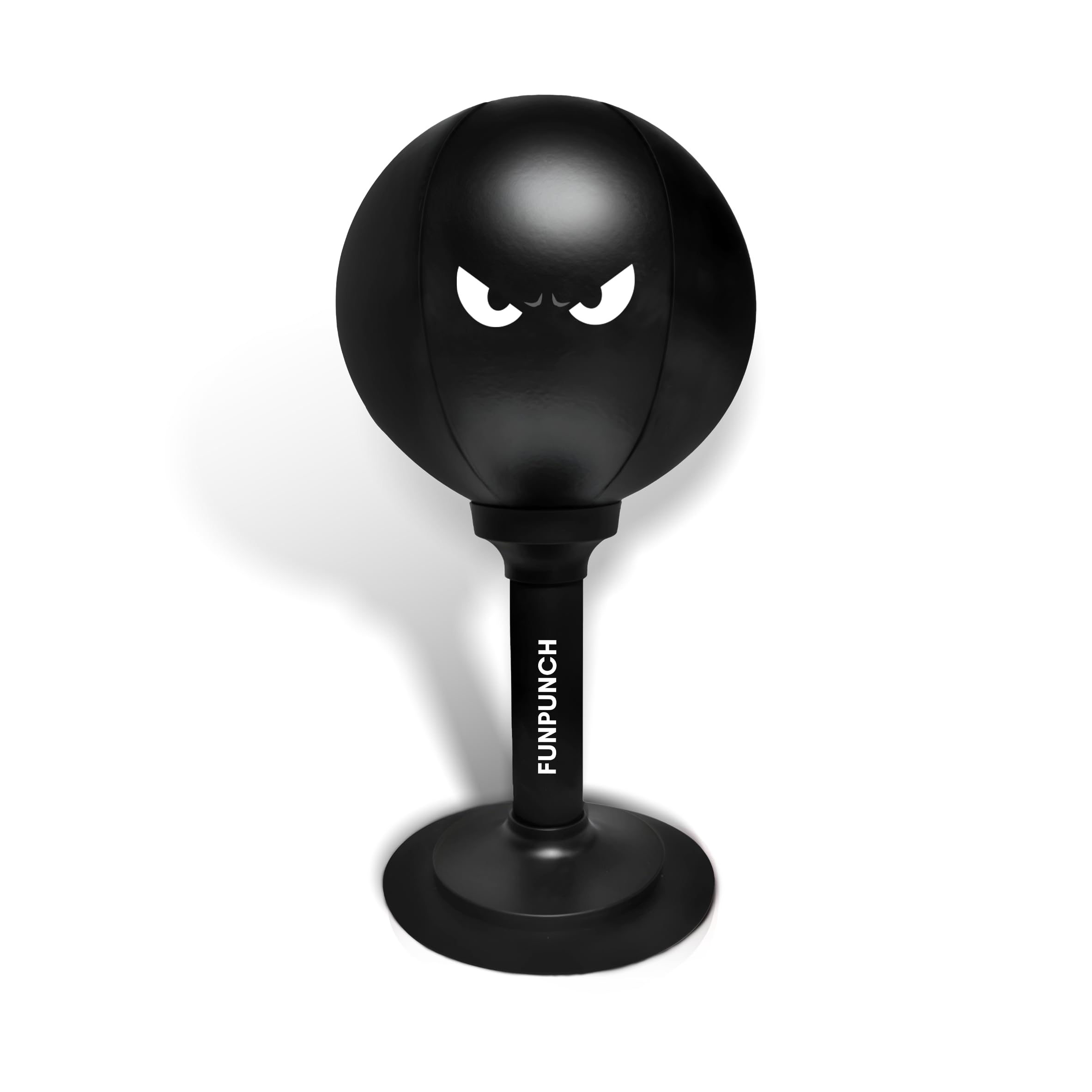 FUNPUNCH Rage Bag Portable Punching Bag for Adults, Teens and Kids – Small Indoor Leather Reflex Bag Speed Bag – Fun Punch Mini Desk Punching Ball for Serious Boxing, Dexterity and Focus Training Black Edition