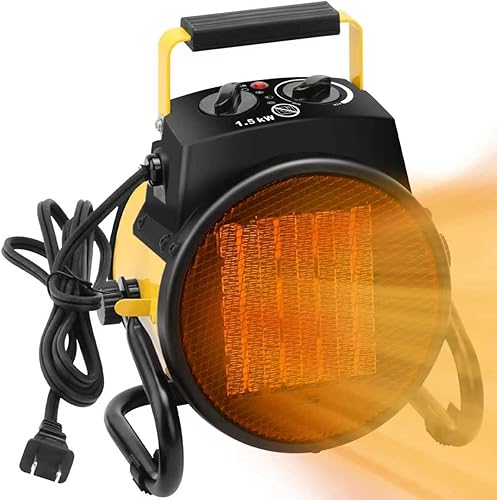Calentador de espacio al aire libre, calentadores de invernadero de 1500 W con 3 modos, calor rápido PTC 3s, calefacción portátil pequeña para uso