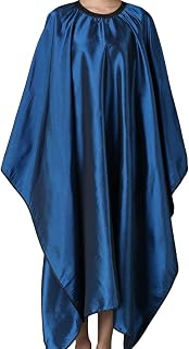 Barber Hair Cutting Cape with Adjustable Neckline 55" x 63" Blue | Waterproof; Unisex; Adjustable metal clip; Breathable material; Large size design for professional stylists and home use