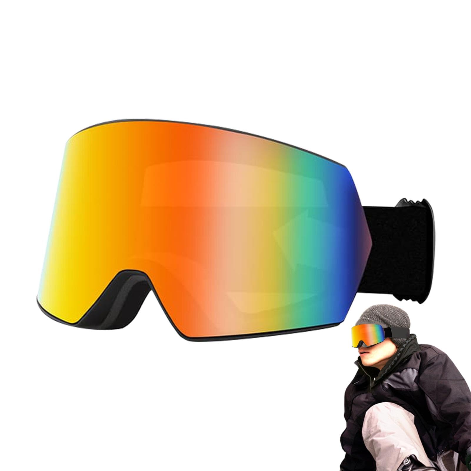 Gogle narciarskie snowboardowe dla mężczyzn i kobiet, zimowe okulary śniegowe przeciwmgielne przeciwmgielne okulary narciarskie przeciwmgielne do jazdy na nartach / skuterze śnieżnym