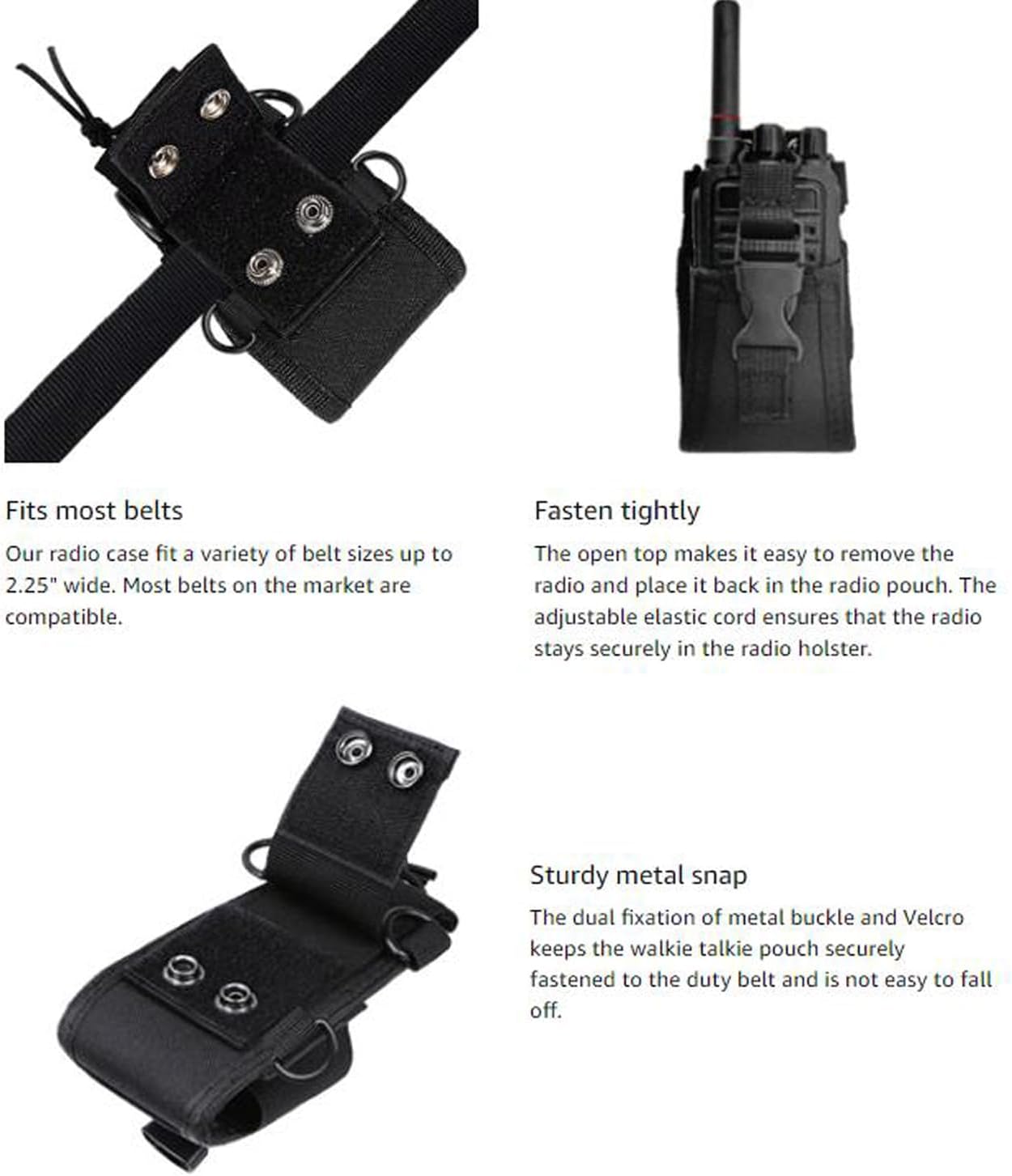 AngelReally 3 in 1 Radio Holder Holster Case Msc-20C Pouch Bag for GPS Kenwood Motorola baofeng UV5R UV82 UV5RA 888S Retevis H777 Two Way Radio Walkie Talkie MSC 20C