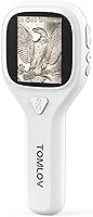 Vista 10 de TOMLOV Microscopio portátil de primer plano P10 Evo: Microscopio digital de monedas 20X para adultos y niños, lupa iluminada con LED con pantalla