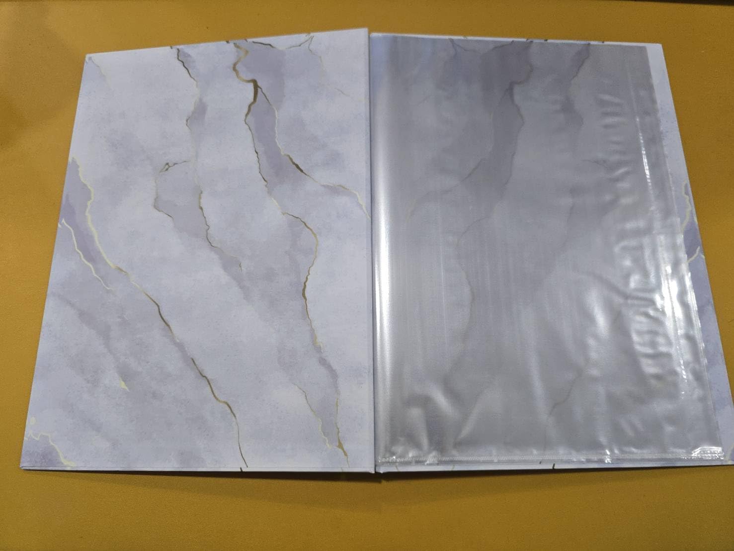 Premium Restaurant Menu Covers 8.5x11 in - Marble Pattern, 10 Standard Clear Sleeves, 100% Waterproof Menu Holders with Screw Binding, Professional Menu Books for Restaurants, Cafes, (Thin Sheets)
