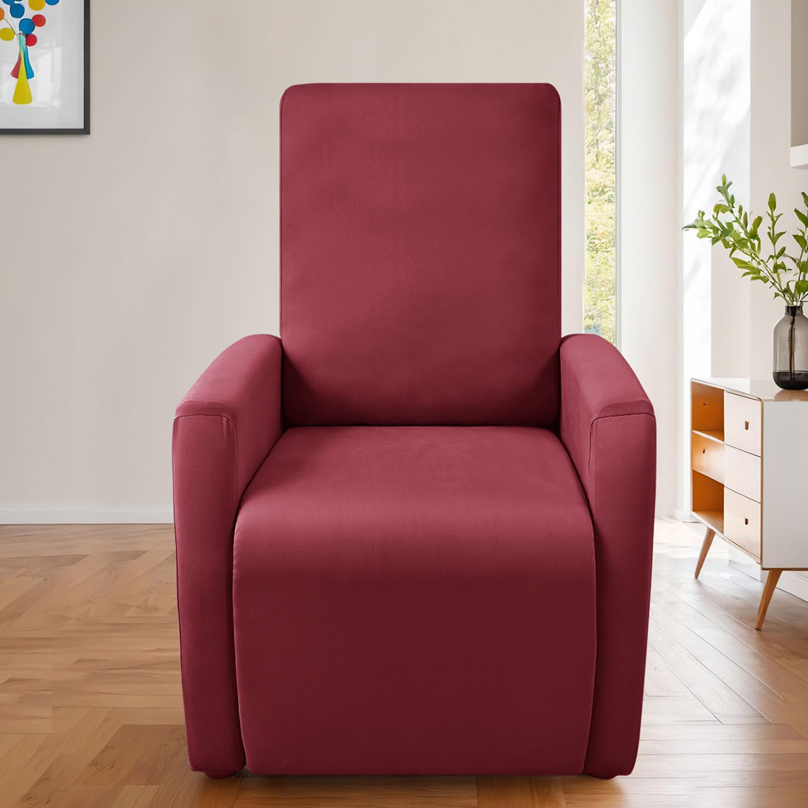 Copripoltrona Reclinabile Elasticizzato 1 Posto - Fodera Per Relax Elettrica E Manuale, Grigio Scuro, Tessuto Jacquard Morbido - 4