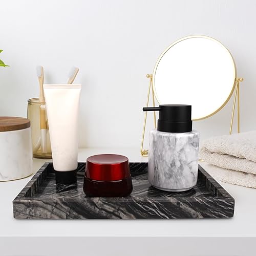 Miniatura 13 de Bandeja de tocador de baño de mármol, bandeja de tocador de lujo natural para el hogar, cocina, baño, bandeja decorativa de piedra para encimera