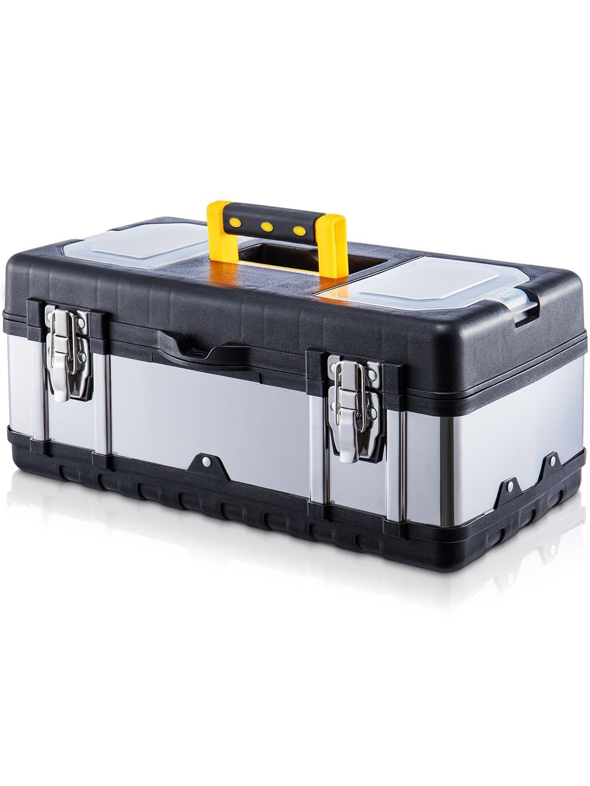 Tool Box Organiser Heavy Duty Metal Latch Stackable Portable Toolbox Storage Organiser for Small Parts for Tools (14Inch)