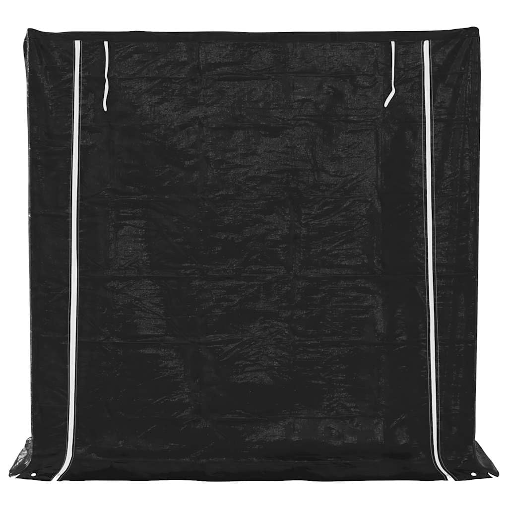 Estantería para leña con protección contra la lluvia, 200 x 60 x 200 cm, acero galvanizado, estable para terraza, jardín, exterior, con funda impermeable para la lluvia para almacenamiento de