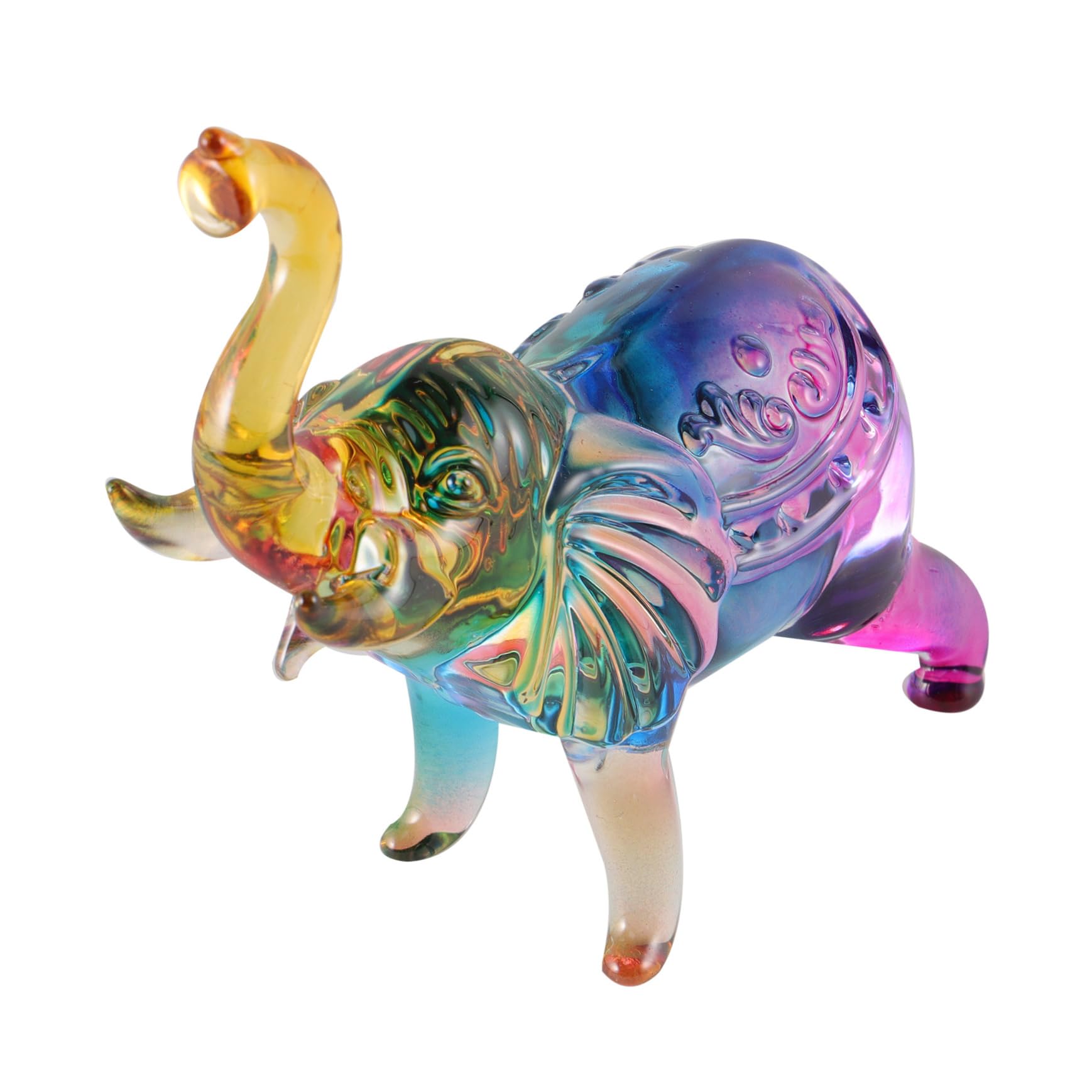 Amazon｜FOMIYES クリスタル象の置物タイ象像ガラス飾り像動物グッズ家  