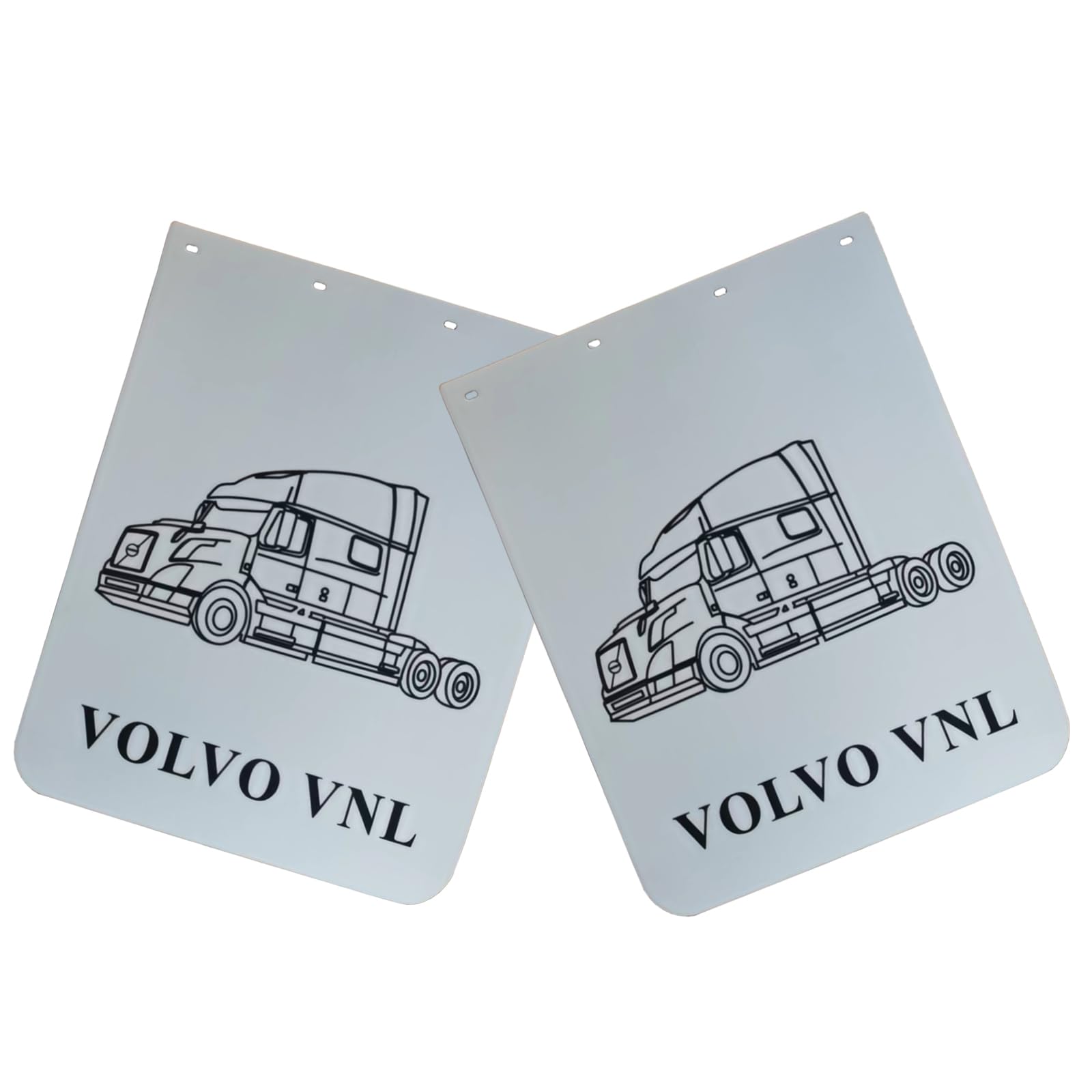 24"x30" Mud Flaps for Semi Trucks Tractor Trailer White Heavy-Duty Rubber Mudflaps (2PCS-24'' x30'')