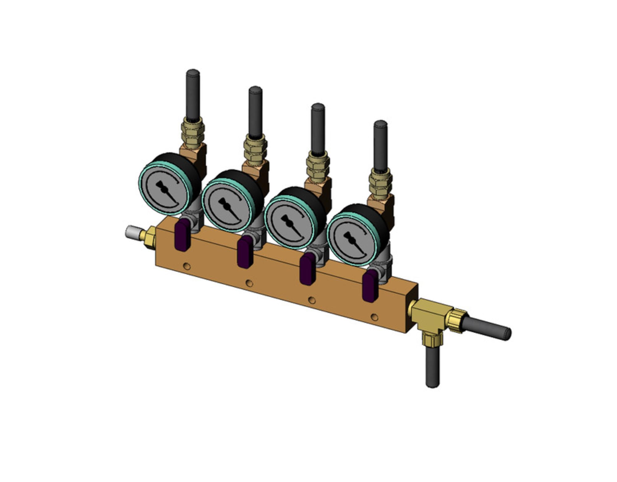CommScope - 6600D-4 - Distribution Manifold, 4 Port, Wall Mount, 3/8 in. PE Tube, 6.5 H x 11 W x 2.5 D in.