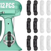 12PCS Cord Organizer for Appliances, Upgraded Kitchen Appliance Cord Wrap, Cord Holder Stick on Pressure Cooker, Coffee Maker, Air Fryer and Blender6 Black + 6 White