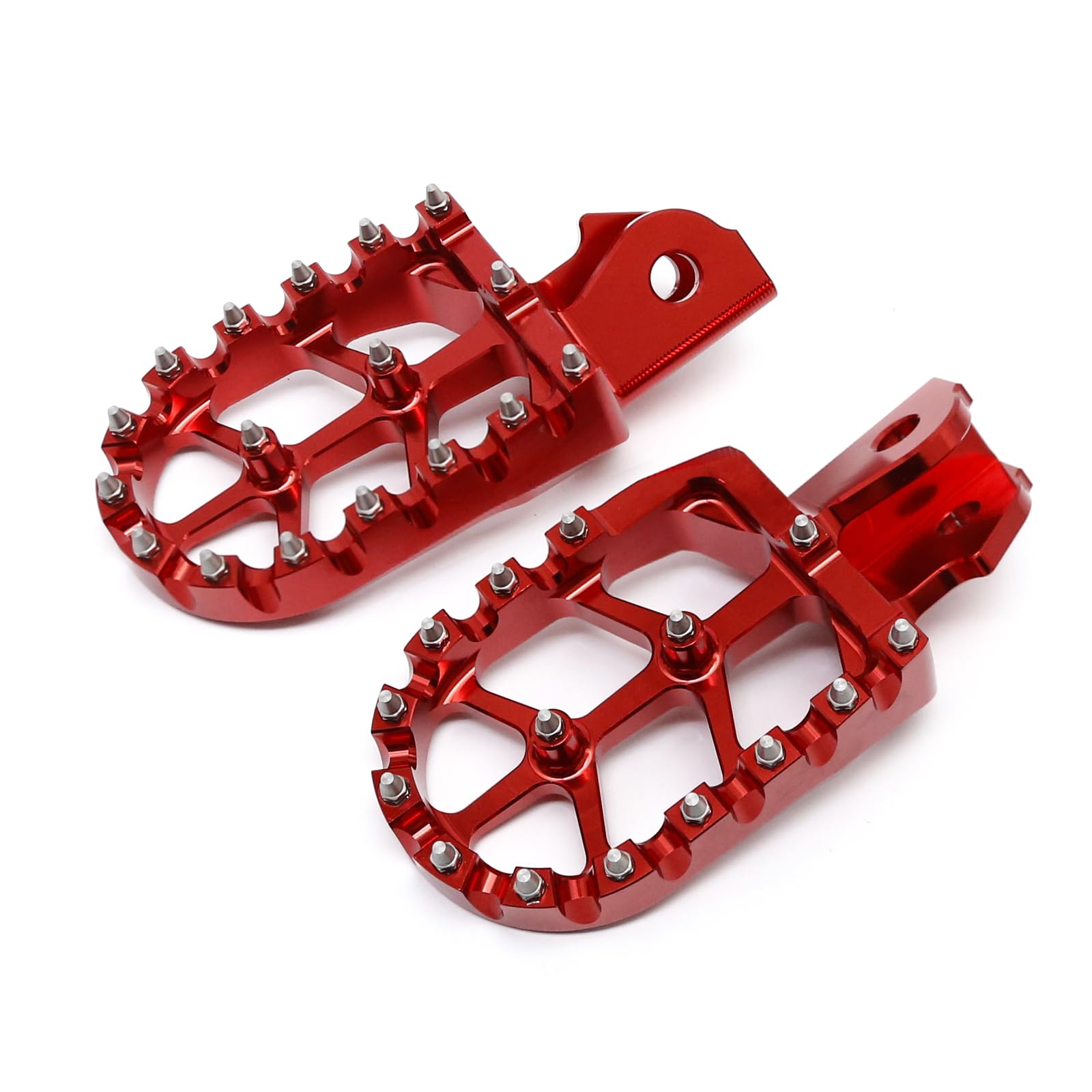 Pedane Moto Da Cross CNC Rosse - Compatibili CRF125F, CRF250F, CRF110F, Sur Ron, HAWK 250