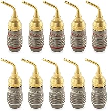 Nakamichi FanLock 24K Conector de Clavija de 2mm Chapado en Oro 10 AWG - 18 AWG Calibre 4 mm para Altavoces Amplificador Teatro en Casa Cable de Audio Hi-Fi Enchufe Banana, 10 Piezas (5 Pares)