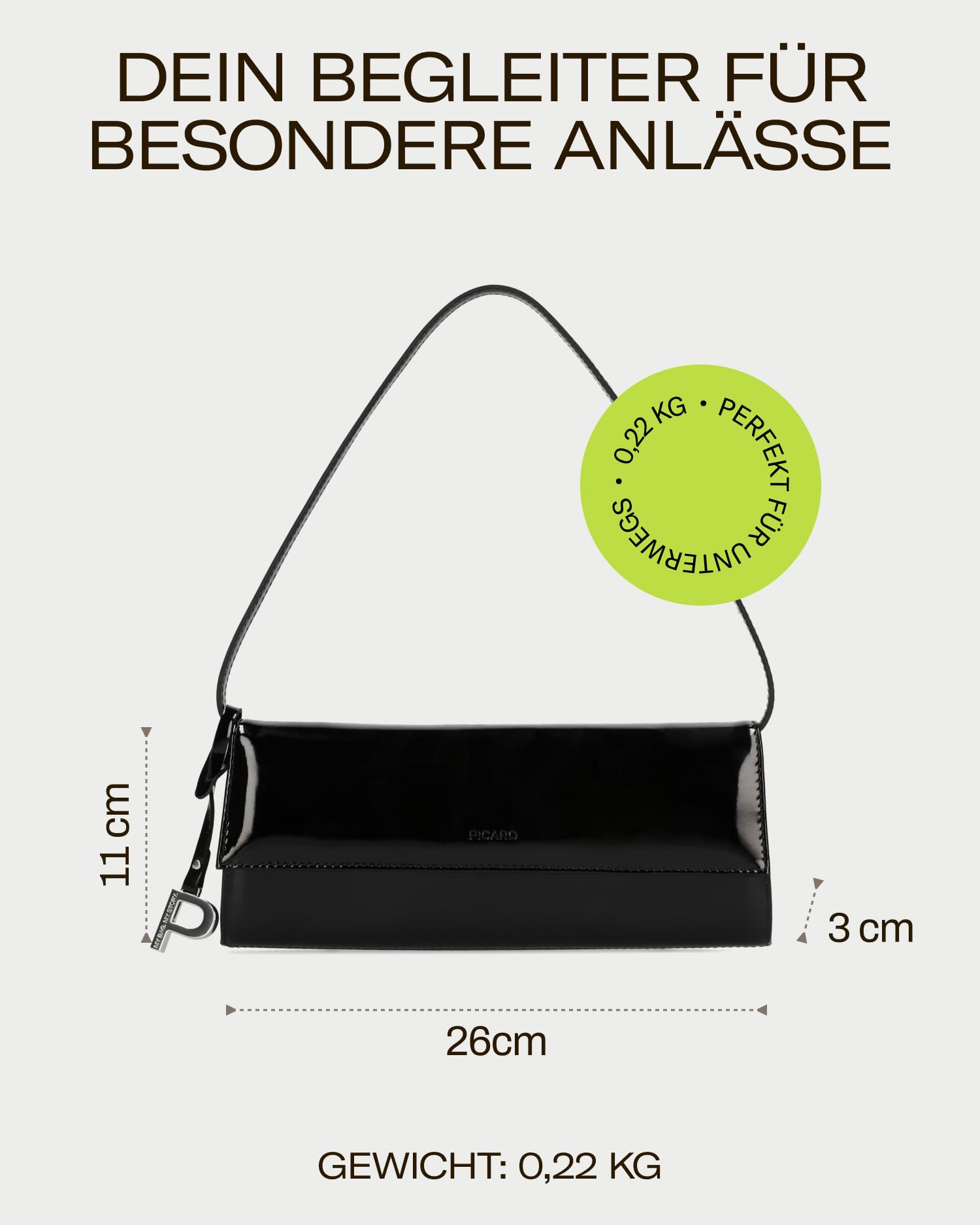 Picard Damen Abendtasche AUGURI aus Rindsleder Klein | mit Magnetverschluss | Abendtasche | Alltag