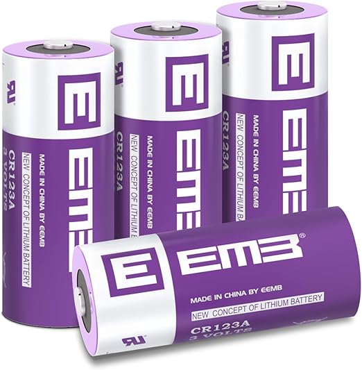 EEMB CR123A 3V Lithium Battery 4 Pack 1700mAh 3 Volt 123a Lithium Batteries with High Capacity for Flashlight Toys Alarm System Non-Rechargeable Battery