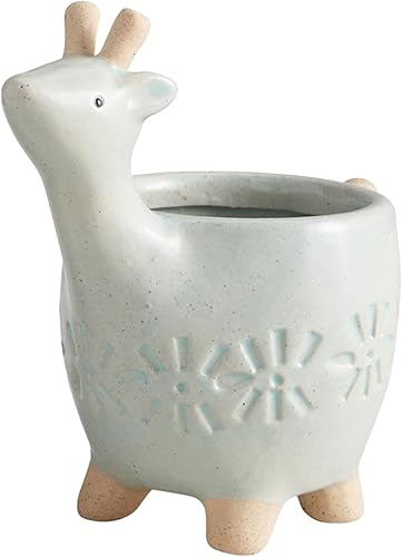 Needzo Mini maceta de ciervo blanco, macetas para suculentas, bonitas decoraciones de animales, regalos únicos para amantes de las plantas, 4.7