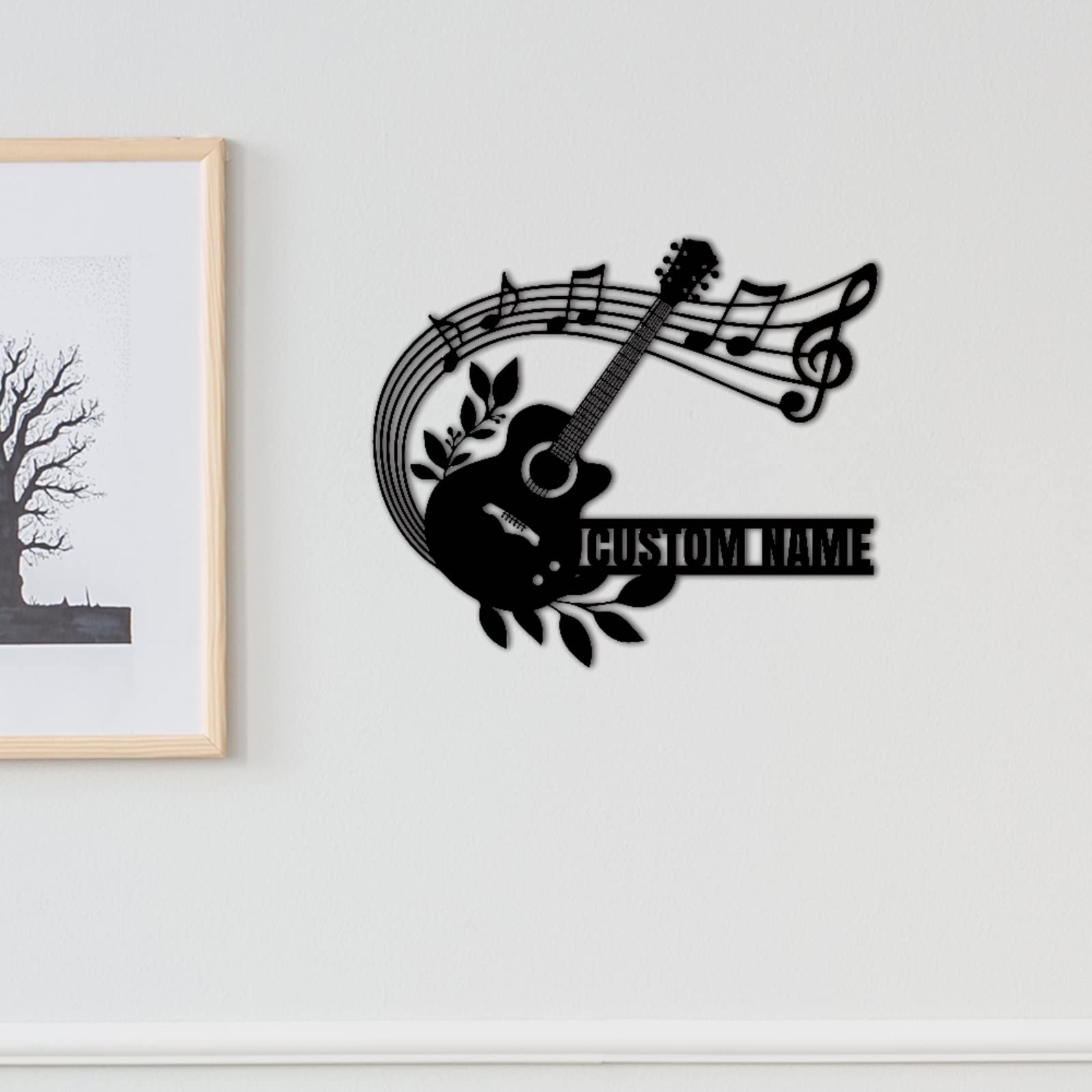 Panneau Métal Personnalisé Pour Guitariste - Déco Murale Coolcin, Cadeau Musicien