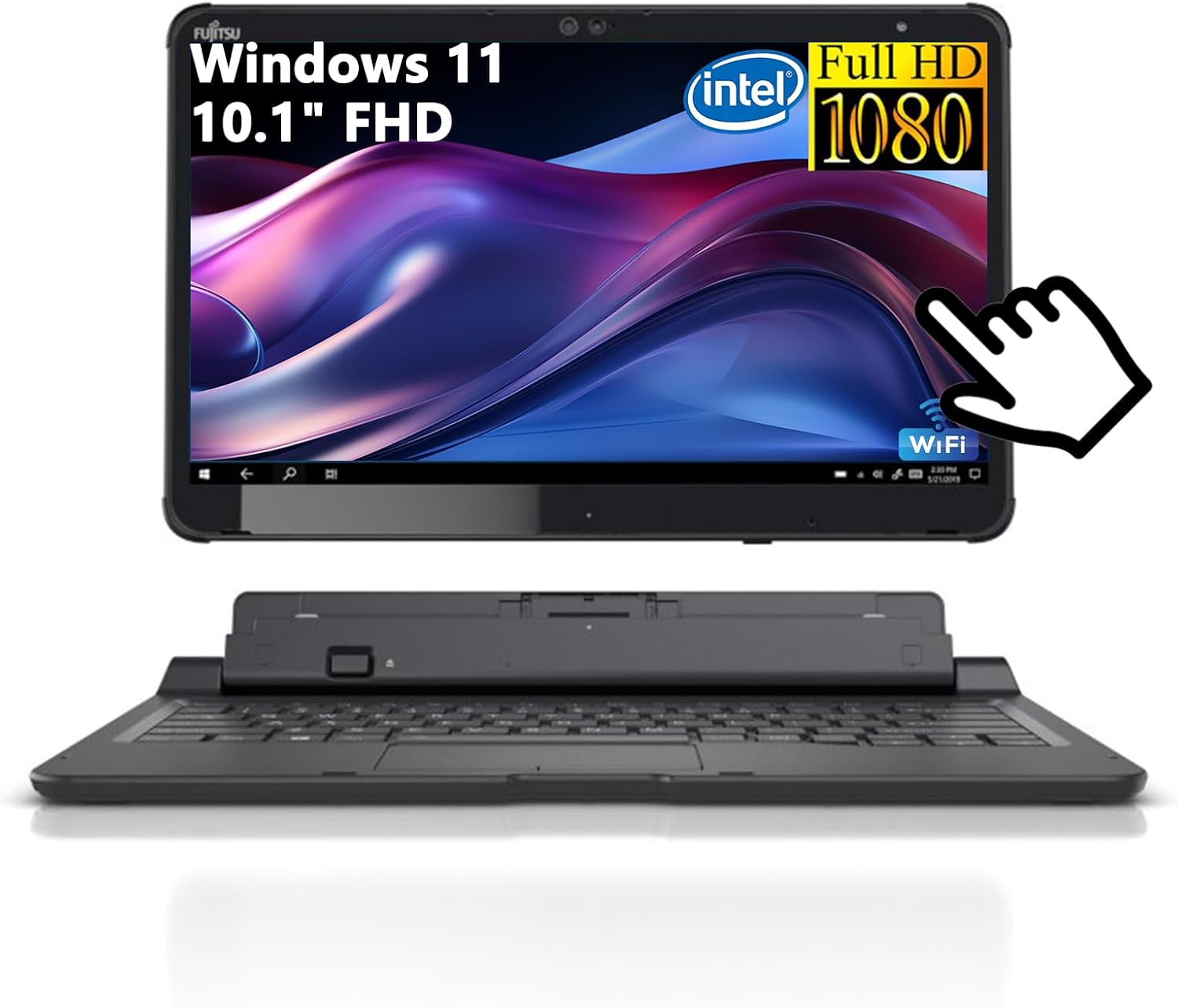 Fujitsu Stylistic Q508 Touchscreen Tablet PC, 10.1" FHD (1920 x 1200), Atom X5 Z8550 up to 2.4 GHz, 4 GB RAM, 64 GB SSD, Japanese Keyboard, Wi-Fi 5,Win 11 Home,Matte Black (Renewed)