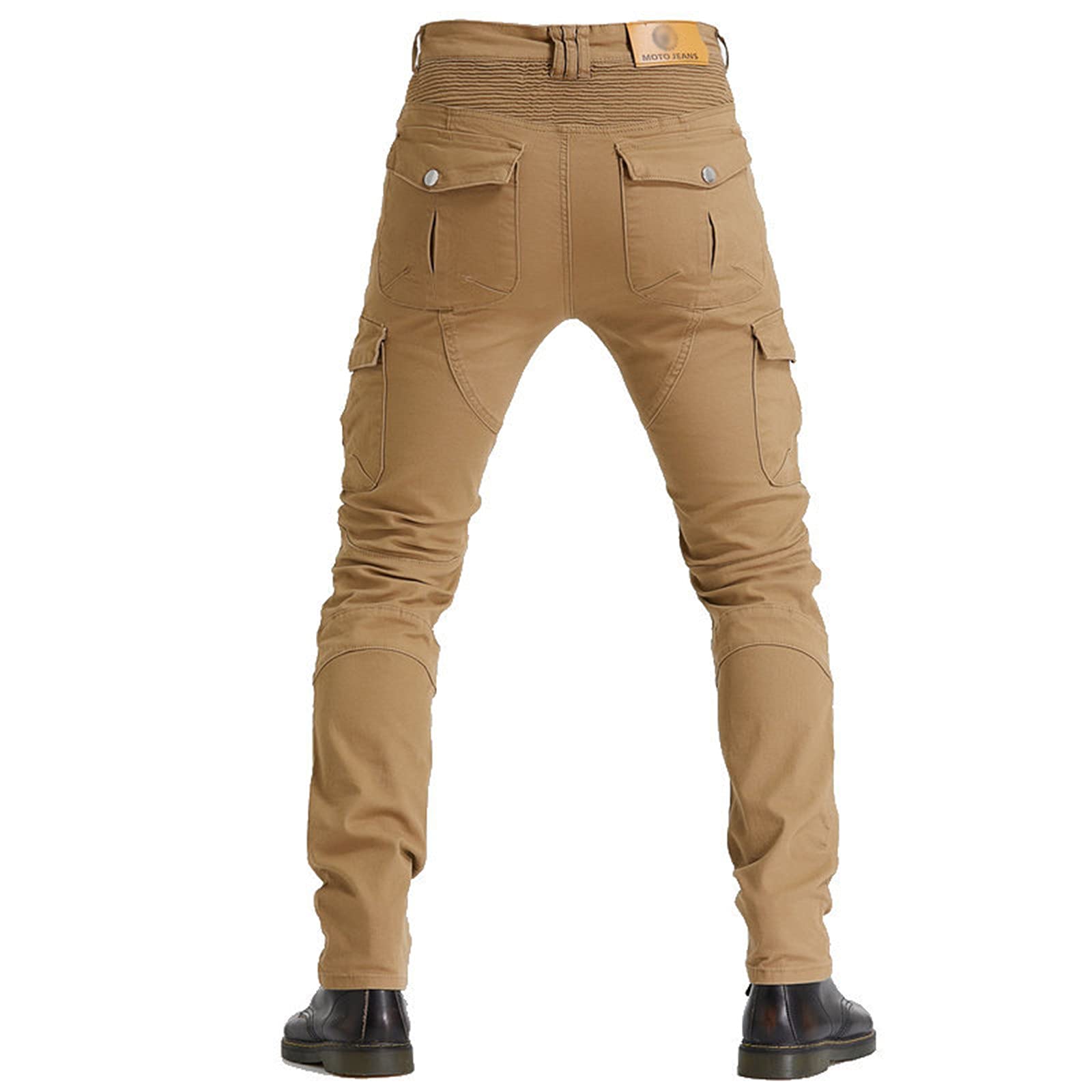 Pantaloni da Moto da Uomo,Moto Biker Jeans Pantaloni Protezione Armature Motorcycle Pants da Ciclismo,Impermeabili Cargo Pantaloni da Corsa (Cachi,2XL)