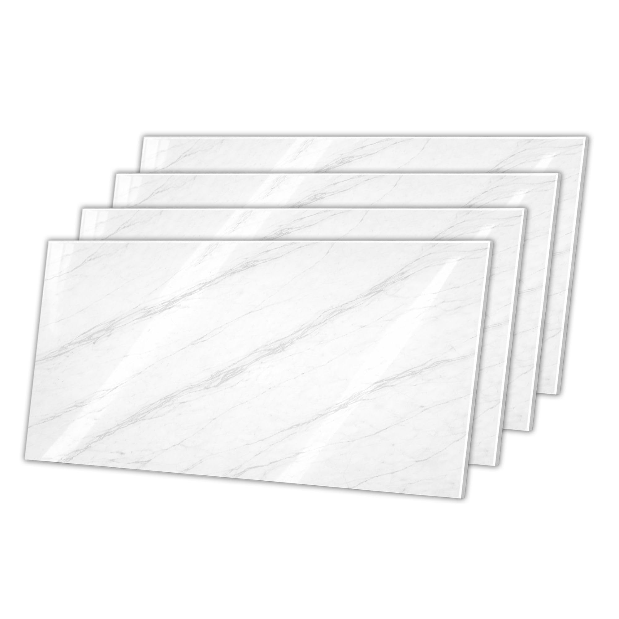 WallDec Marble Effect Wall Panels 120 x 60 cm(47.2 x 23.6 Inches), PVC Marble Look Wall Cladding, Waterproof Panels for Kitchen Splashbacks, Bathroom Walls & Interior Decoration, Easy DIY Installation