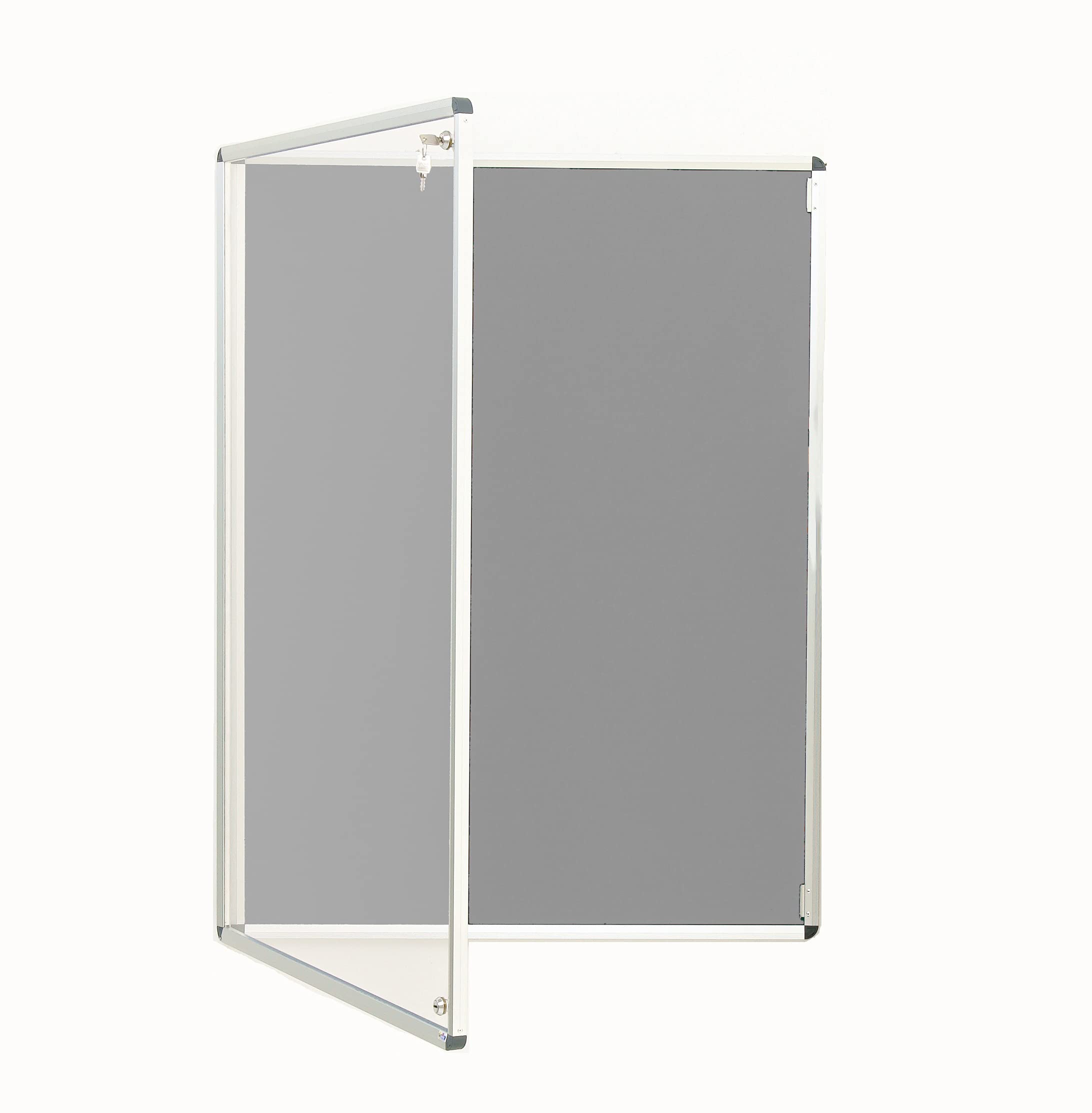 Light Grey Fully Fire Retardant Lockable Notice Board [2 Locks] - Tamperproof Display Board [14 Colours] [6 Sizes] — image 1