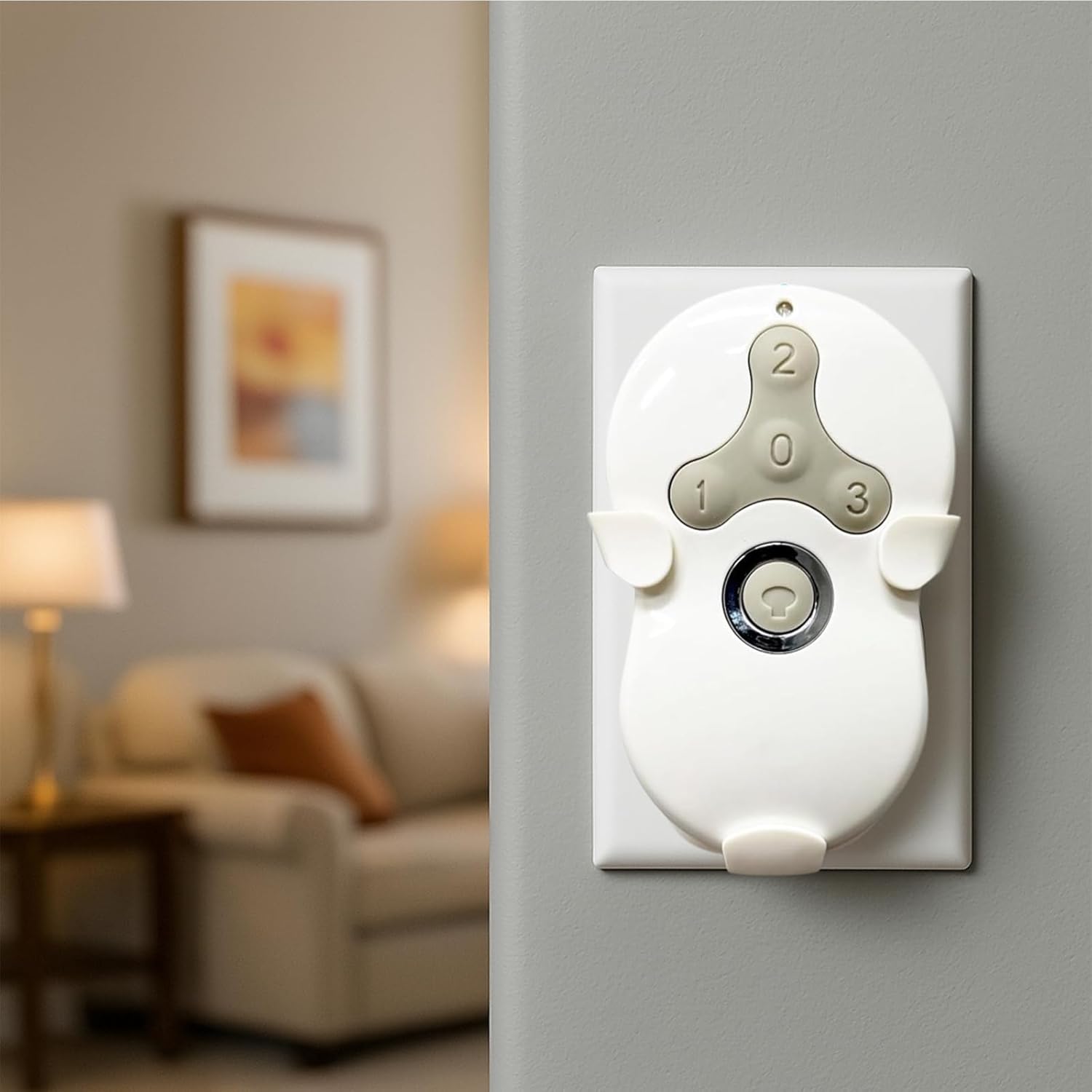 Fan Remote Control Holder Wall Mount for Hunter Ceiling Fan Remote 99600 99122 99123 RC-5T1 RC-5T(White)