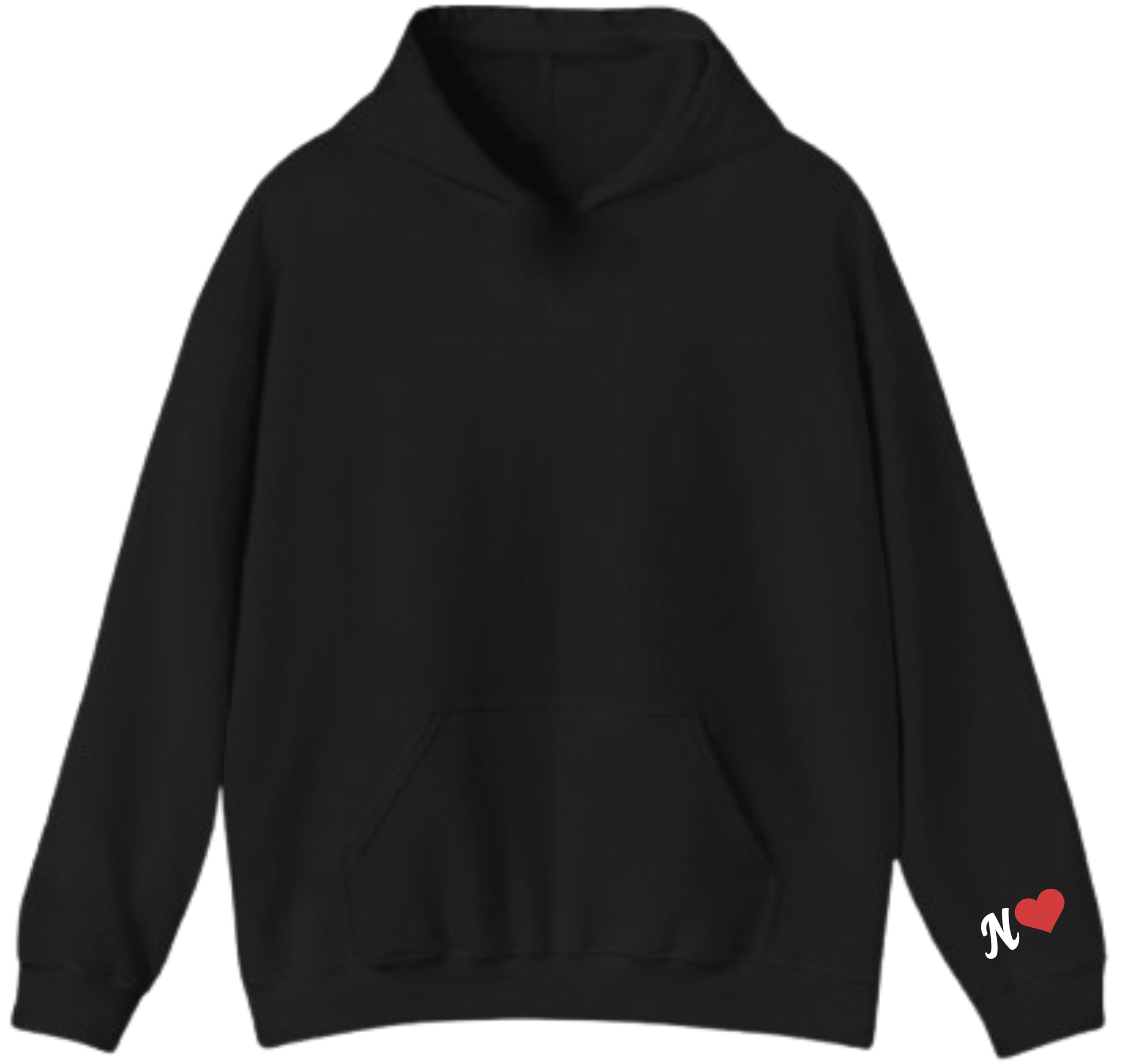 Personalised Initial Heart Hoodie – Custom Romantic Gift for Couples – Birthday & Valentine Gift Pullover