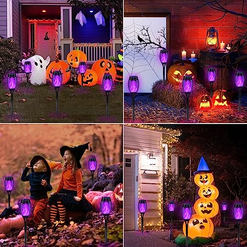 10Pack Purple Solar Halloween Lights for Halloween Decorations Outdoor - image 2