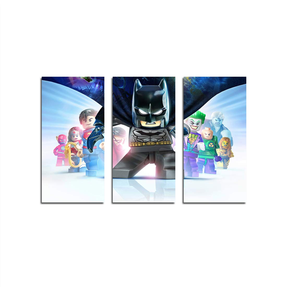 XtremeSkins Framed Canvas - Wall Decor for Living Room, Bedroom, Office, Hotels, Drawing Room (46in X 27in) - Lego Batman 3 Beyond Gotham 5600x3606 4k 8775
