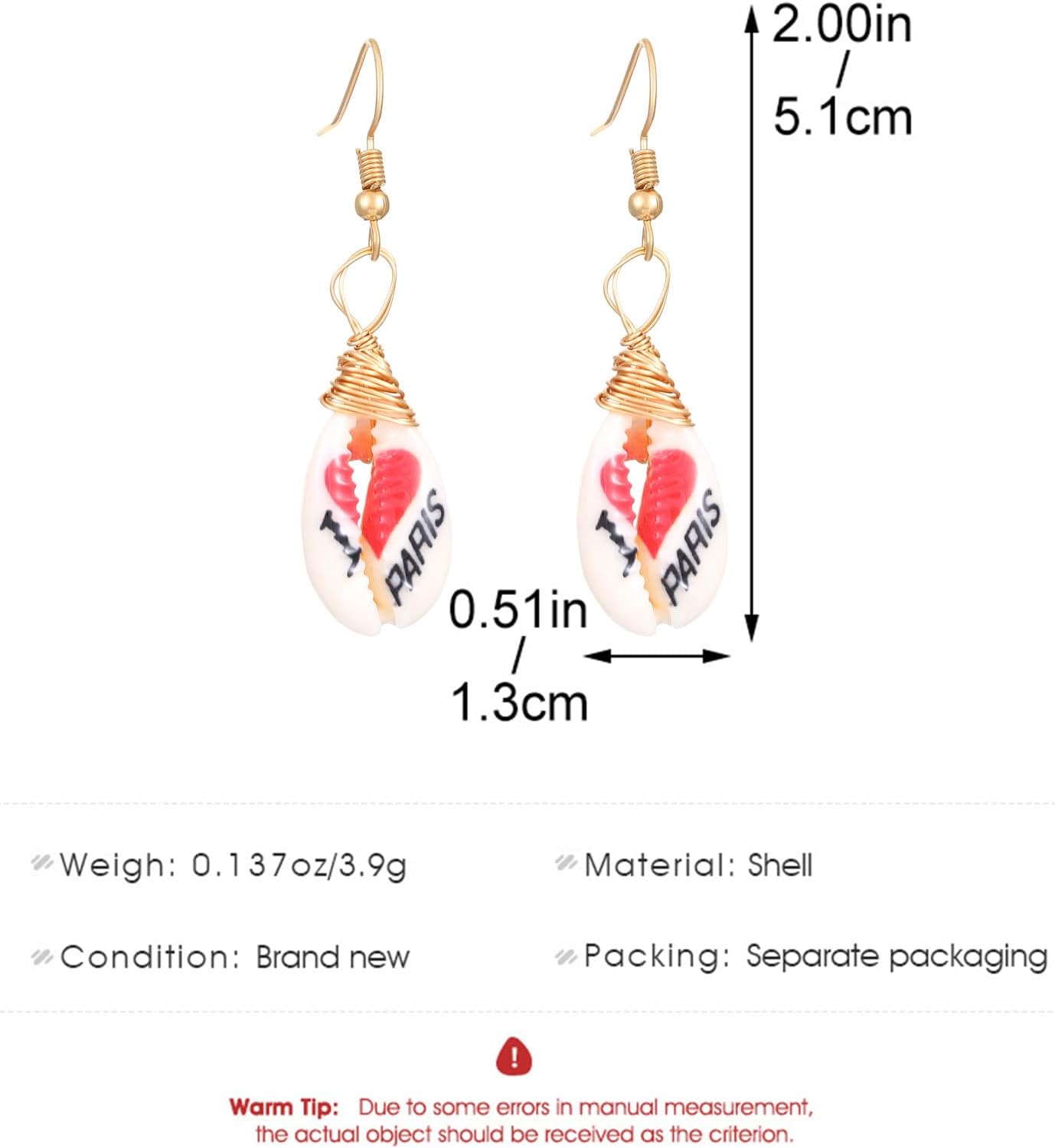 Boho Cowrie Shell Earrings Printed Seashell Dangle Earrings Summer Beach Natural Cowrie Earrings Gold Shell Hook Earrings Ocean Jewelry for Women - Image 4