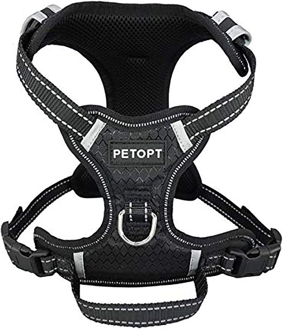 PETOPT Dog Harness Reflective Adjustable No Pull Pet Vest for Dogs Easy Control for Medium Large Extra Dogs (Medium)