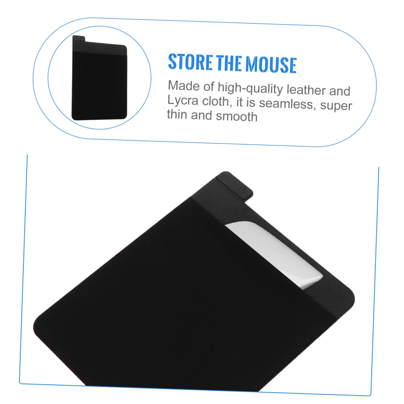 Lurrose Borsa Adesiva per Laptop e Tablet Realizzata in Pelle Buona Qualità Elastico per Contenere Mouse Wireless Custodie Disco Rigido e Cuffie
