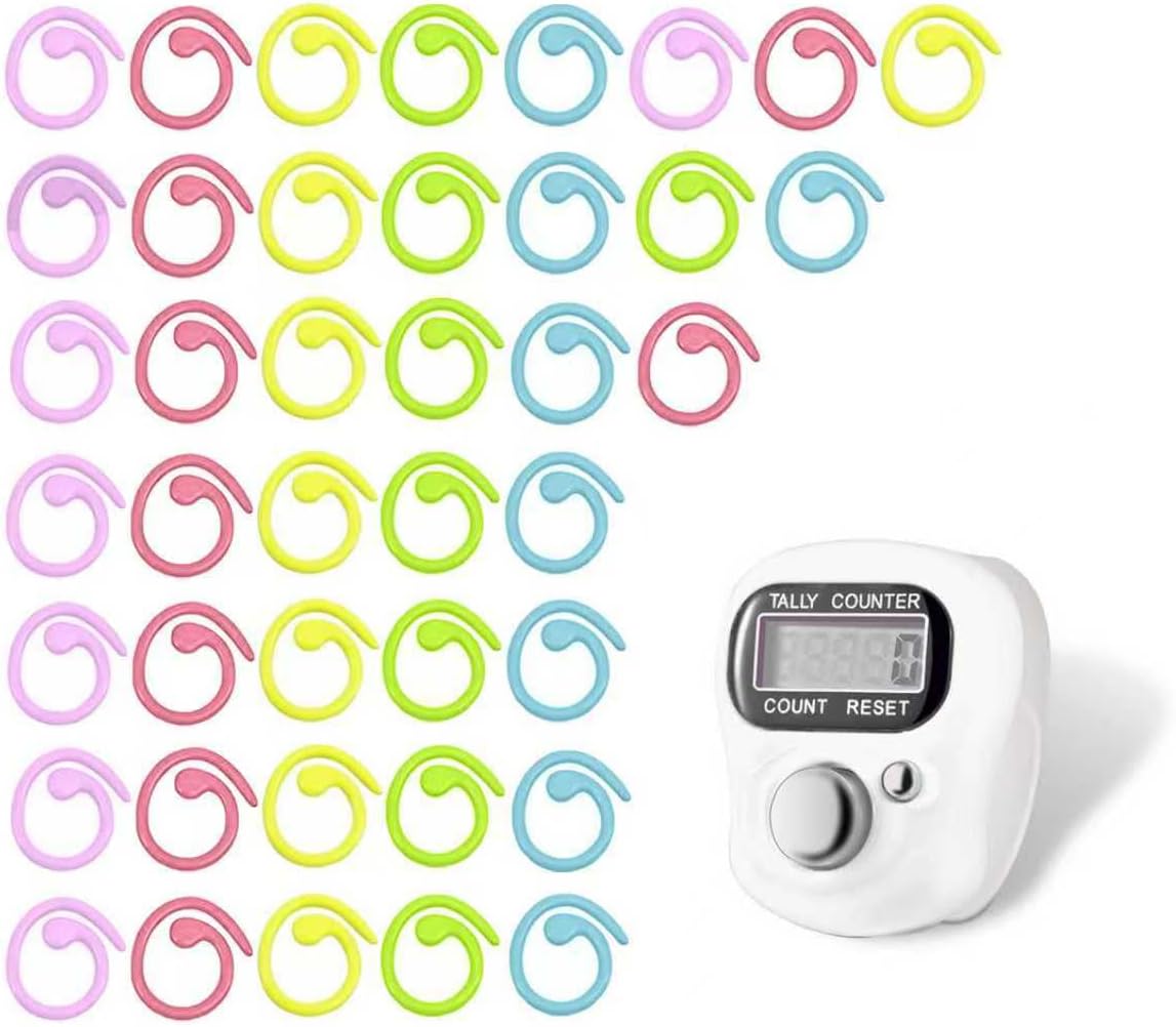 51PCS Metal Stitch Markers & Electronic Finger Counters Kit for Crocheting