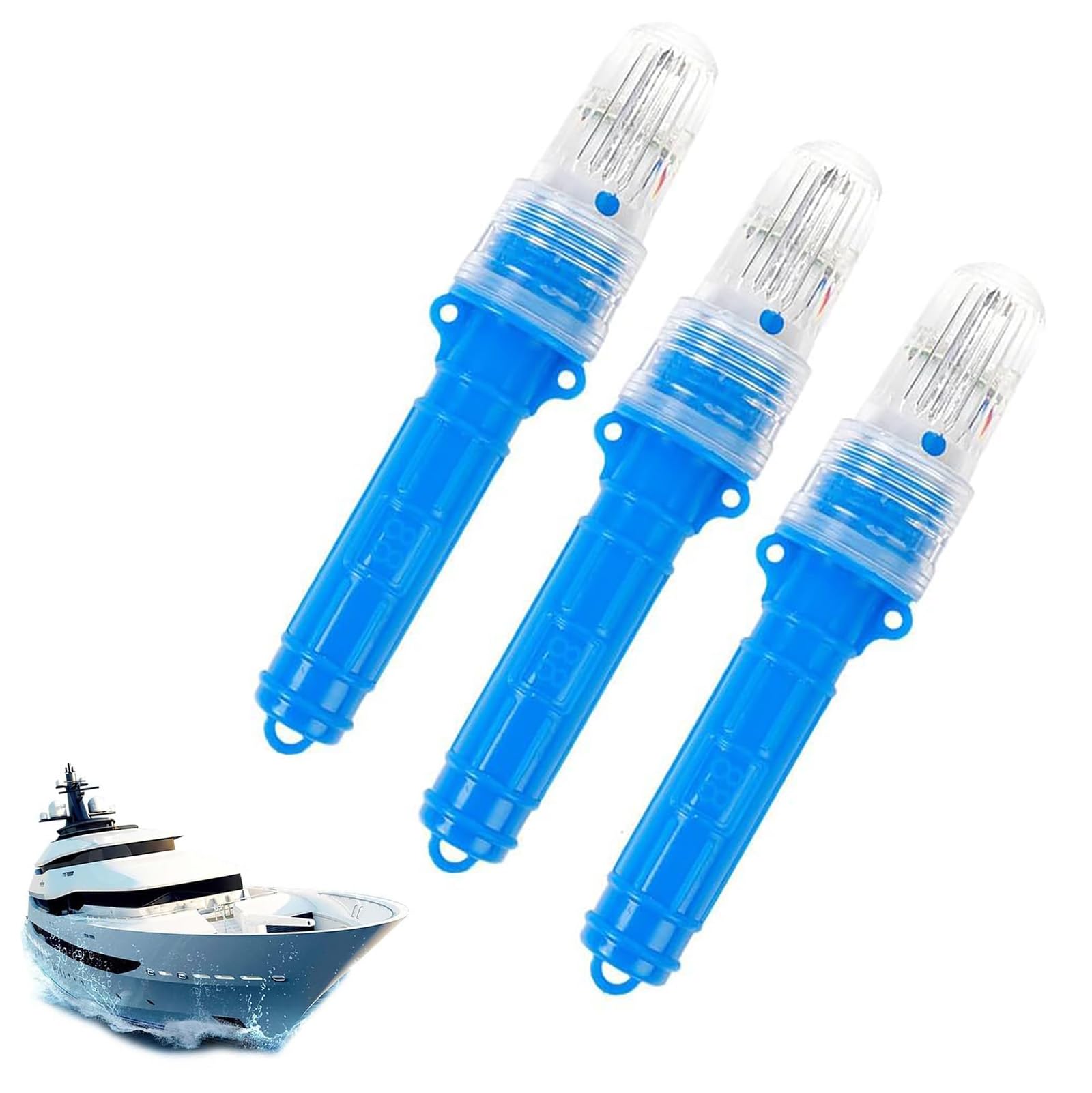 2026 Upgraded 3PCS Marine LED Emergency Flares, Electronic Boat Distress Flare, Upgraded Boat Flares Coast Guard Approved Marine, for Fishing Nets, Buoys and Boats (Blue)