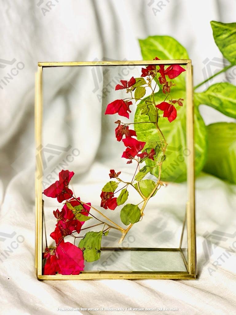 ARTINCO Art India Collections Decorative Brass And Glass Standing Table Photo Frame 4X6(Tabletop, 1.00) 2