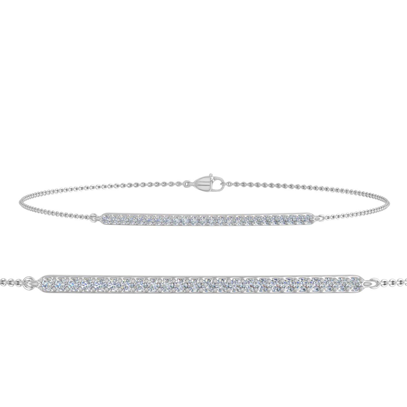 FINEROCKFINEROCK 1/5 Carat Diamond Bracelet with Chain in 10K Gold (7.5 Inch)