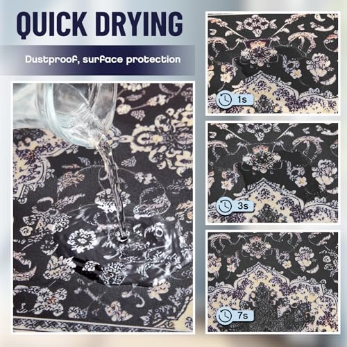 Image of Teenyyou 1 Pcs 26 inch x 18 inch Dryer Top Protector Mat, Washer and Dryer Topper, Non Slip Waterproof Machine Cover Dust Proof Quick Drying Topper Pad for Laundry and Kitchen (Retro Persian)