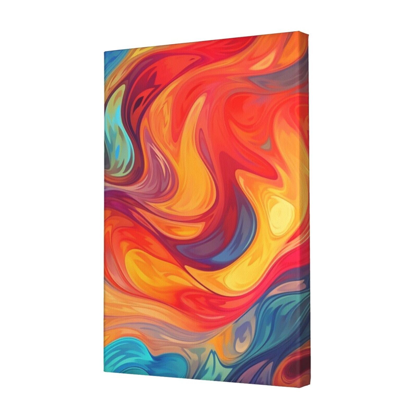 FodPand Artistic effect colorful Canvas Wall Art for Living Room Wall Decor 12"x18" Modern Artwork Painting Pictures Hanging Canvas Prints Aesthetic Wall Art for Bedroom Bathroom Office Wallart Decor