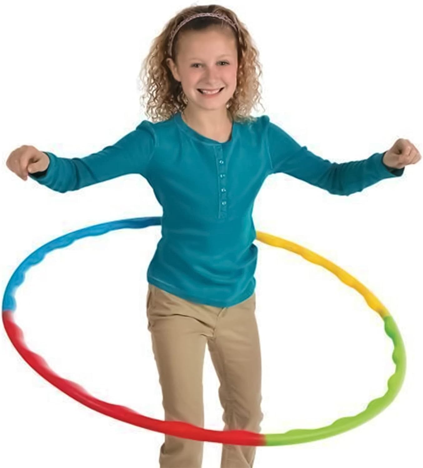 Neel Saanjh Colourful Wave Hula Hoop for Kids, Fun Fitness Toy for Indoor & Outdoor Play, Lightweight, Durable, Easy to Use, and Promotes Active Lifestyle (Multicolor)