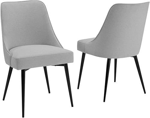 Steve Silver Co Colfax - Silla auxiliar tapizada de piedra, juego de 2 sillas, moderna de mediados de siglo, comedor, cocina, tela 100% poliéster,