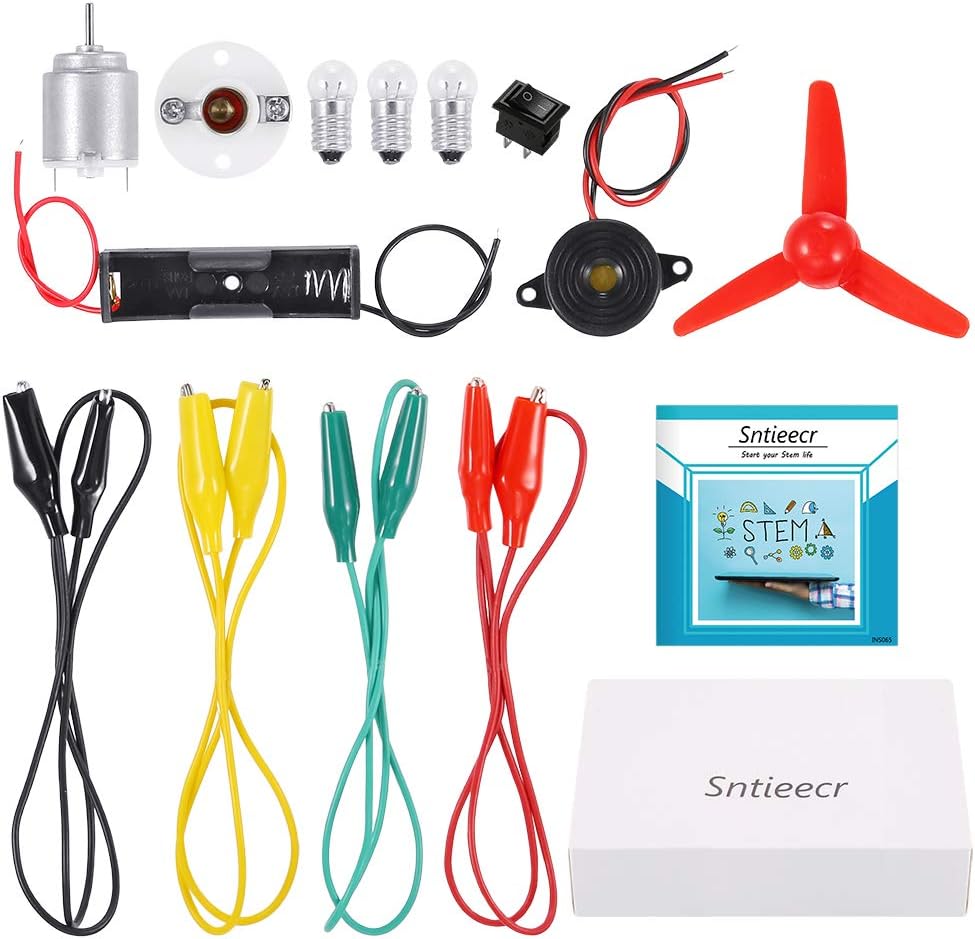 Sntieecr Electric Circuit Motor Kit, Dc Motor Kit with Small Electric Motor, Electric Circuit Kit for Kids, Educational Montessori Learning Kits for Kids DIY STEM Science Project